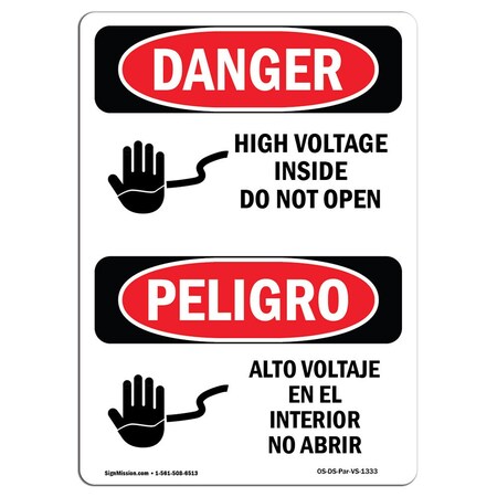 OSHA Danger, 10 Height, 14 Width, Decal